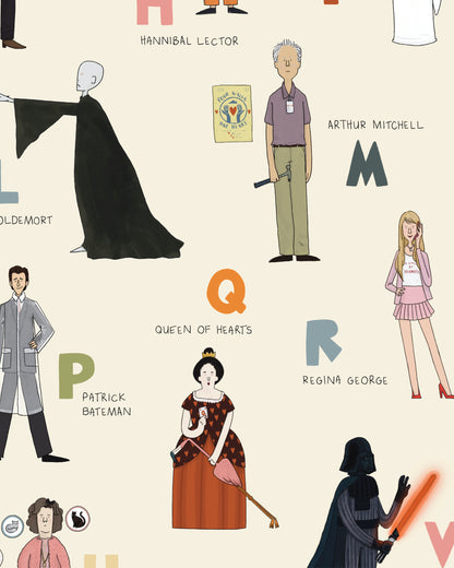 THE ABC OF VILLAINS - Fine Art Print for the Grown-Ups